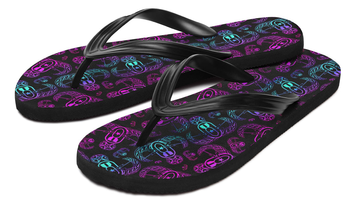 Flip Flops - "EOD BOMBre" (Pink/Turquoise/Purple)
