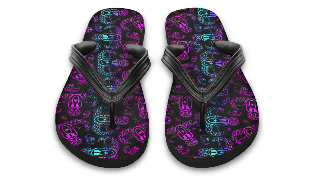 Flip Flops - "EOD BOMBre" (Pink/Turquoise/Purple)