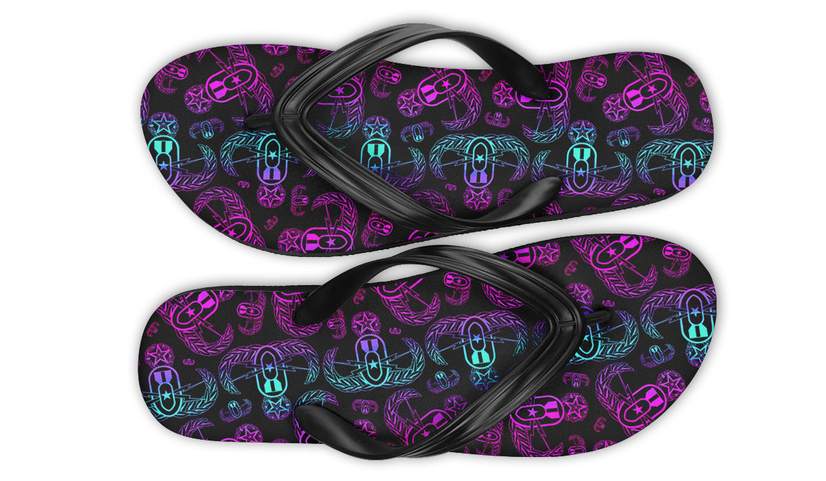 Flip Flops - "EOD BOMBre" (Pink/Turquoise/Purple)