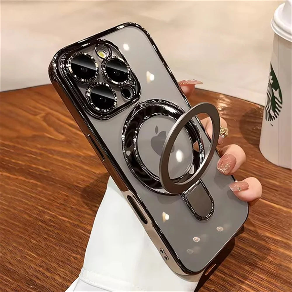 MagSafe Ring Stand Clear Case for iPhone