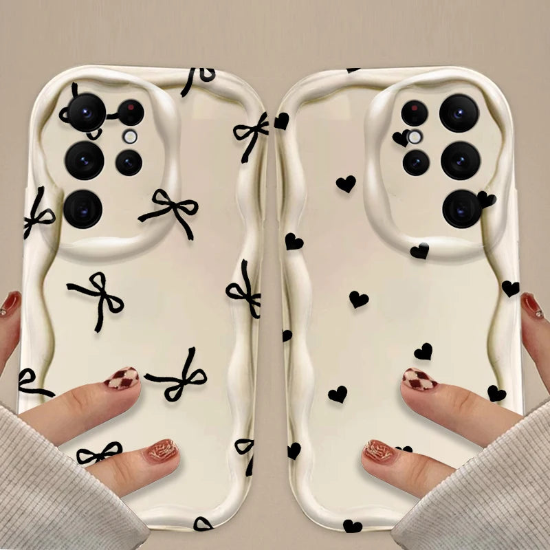 Black Bowknot Heart Case for Samsung