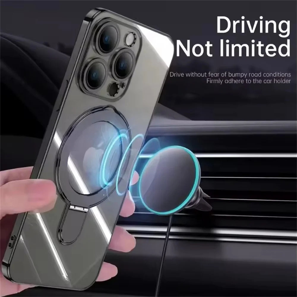 MagSafe Ring Stand Clear Case for iPhone