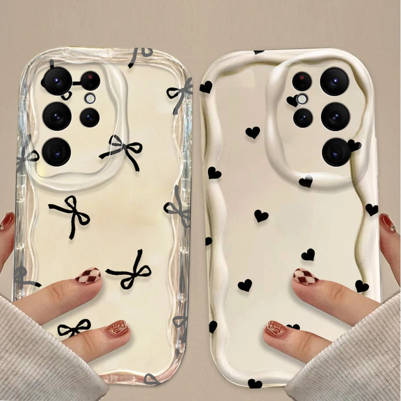 Black Bowknot Heart Case for Samsung
