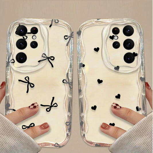 Black Bowknot Heart Case for Samsung