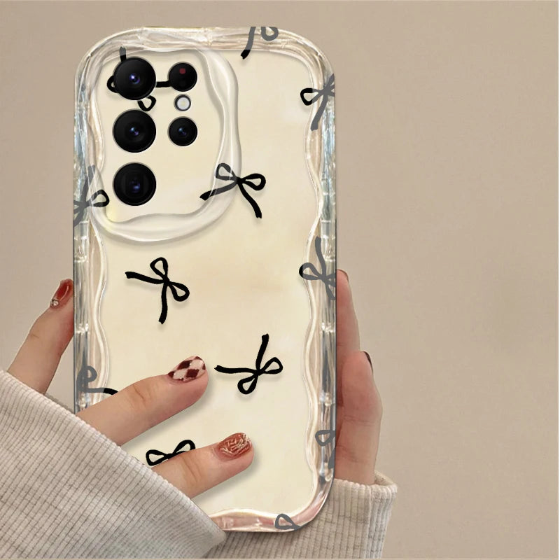 Black Bowknot Heart Case for Samsung